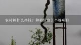 农村种什么挣钱？种植致富20个好项目,农村种植什么最挣钱？