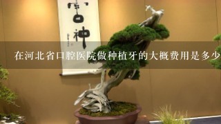 在河北省口腔医院做种植牙的大概费用是多少