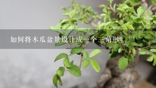 如何将木瓜盆景设计成一个三角形?